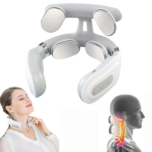 Electric Cervical Neck Pulse Massager Pain Shoulder Relief Body Muscle Relax UK