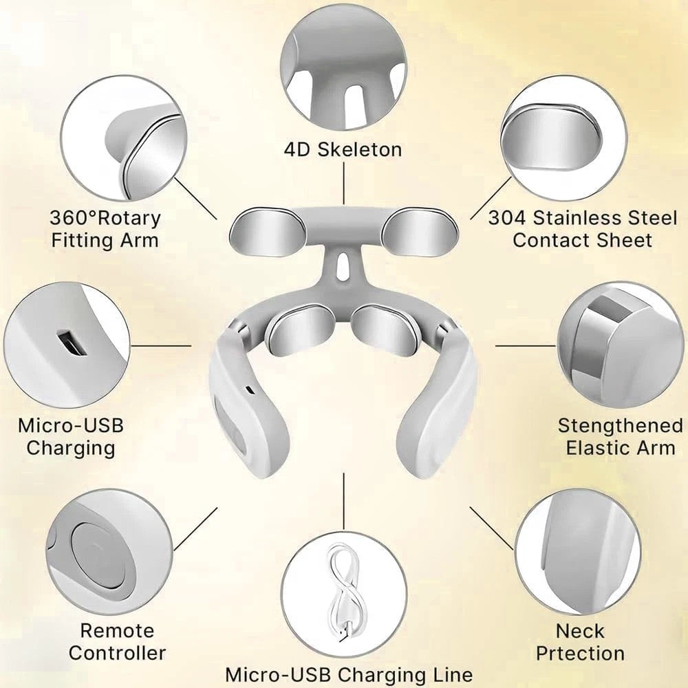 Electric Cervical Neck Pulse Massager Pain Shoulder Relief Body Muscle Relax UK