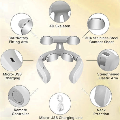 Electric Cervical Neck Pulse Massager Pain Shoulder Relief Body Muscle Relax UK