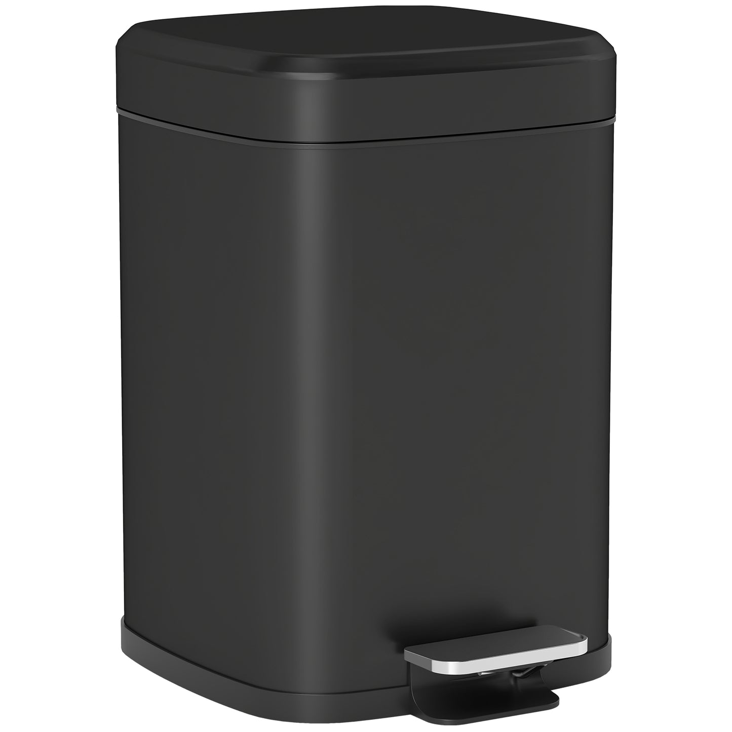 12L Modern Boxy Metal Home Kitchen Bin - Black