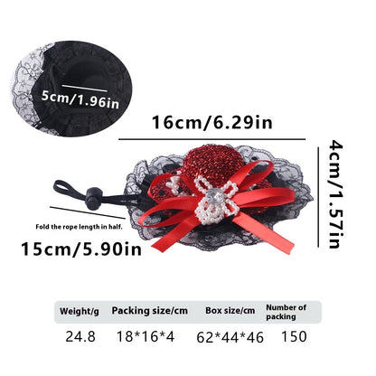 Pet Lace Hat Cat Photo Dress Up Hair Accessories