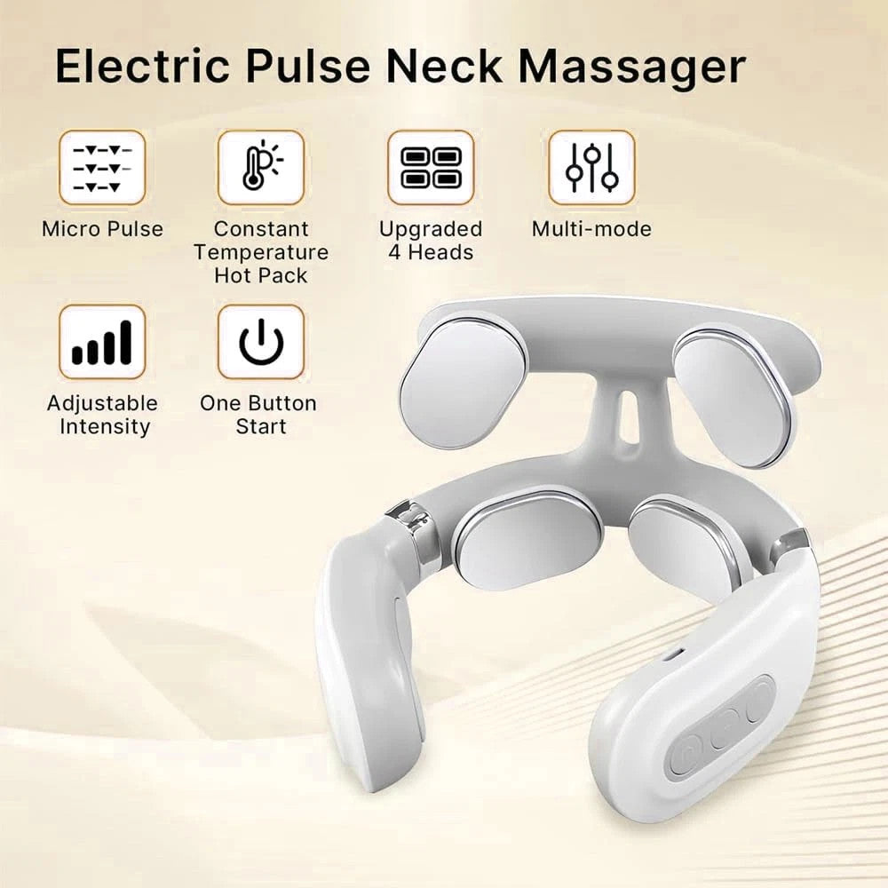 Electric Cervical Neck Pulse Massager Pain Shoulder Relief Body Muscle Relax UK